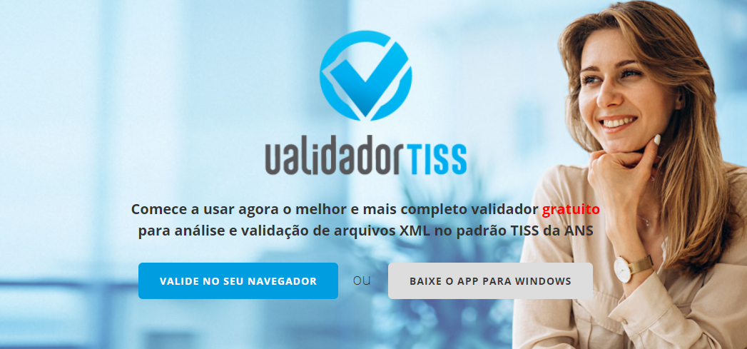 Botão Valide no seu navegador no site do Validador TISS